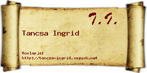 Tancsa Ingrid névjegykártya